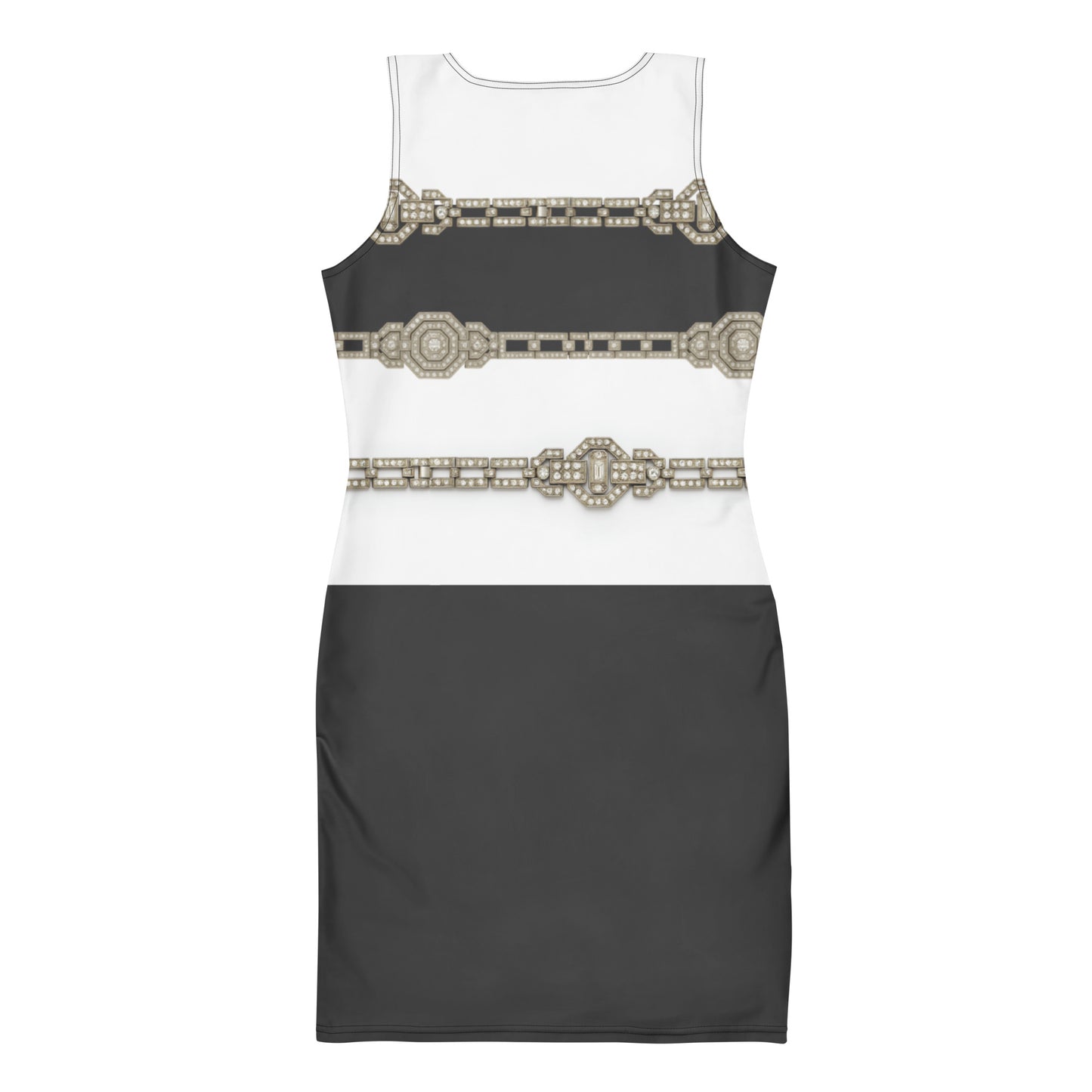 Silver Rhinestone UPF50+ Bodycon Dress