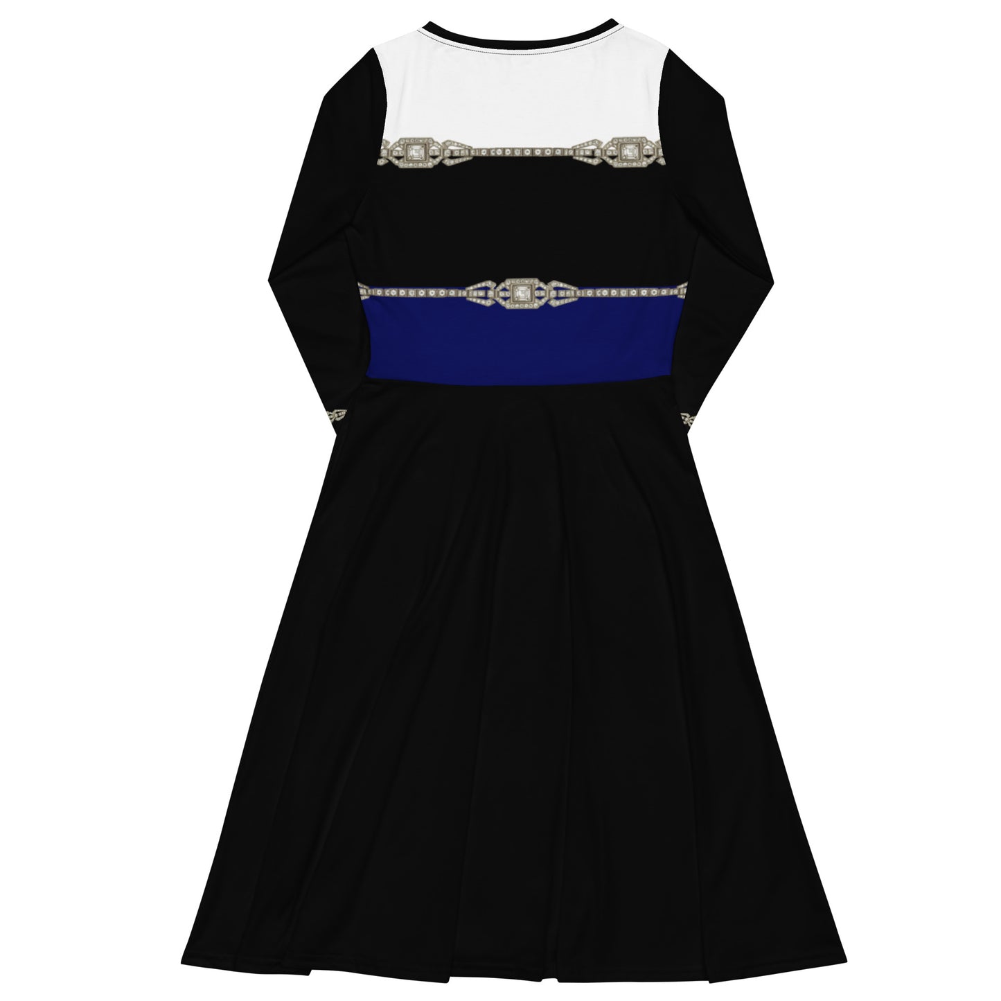 Rhinestone Tricolor Midi Dress
