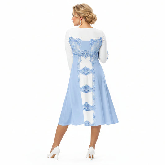 Blue Baroque Midi Dress