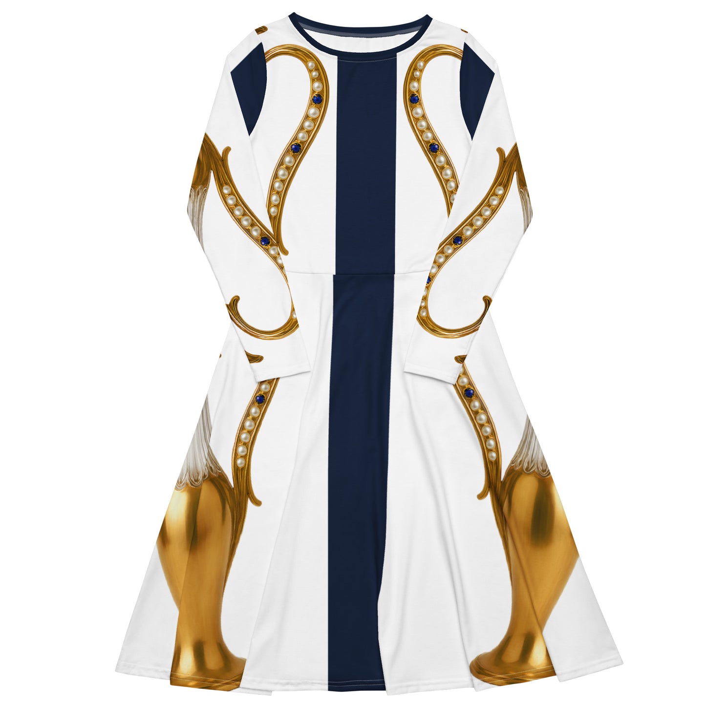 Gold Jug Midi Dress Navy