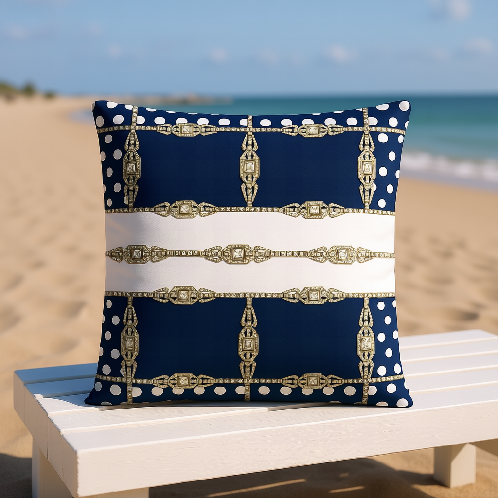 Art Deco Jewel Lattice Cushion Cover