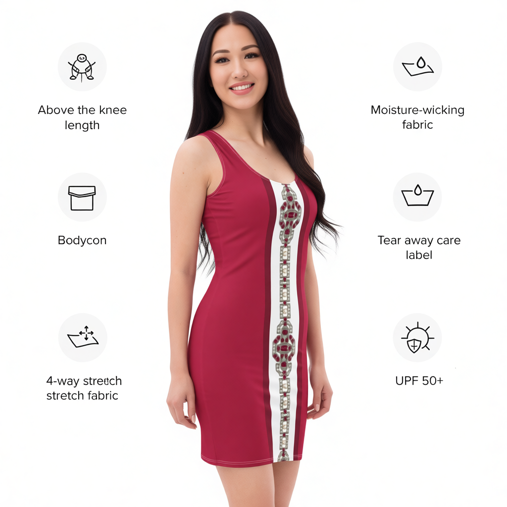 Ruby Jewel Panel UPF50+ Bodycon Dress