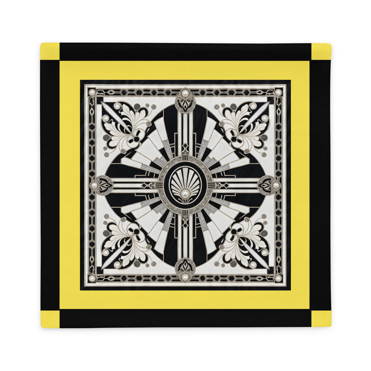 Sunburst Medallion Yellow Cushion Cover