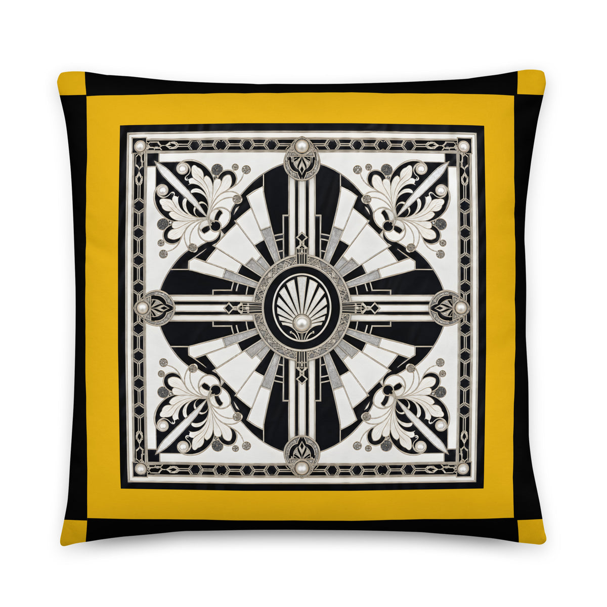 Sunburst Medallion Yellow Cushion Cover