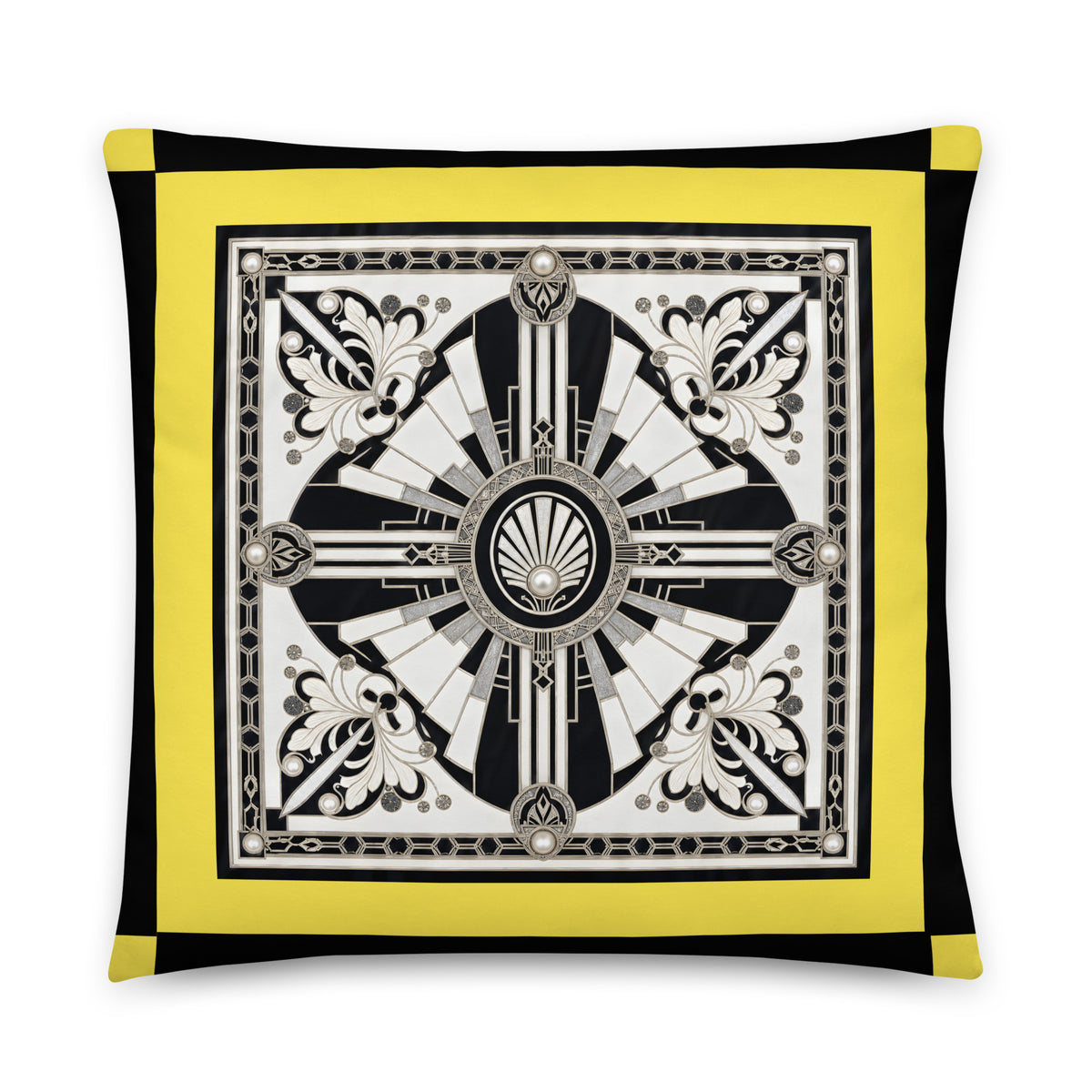 Sunburst Medallion Yellow Cushion Cover