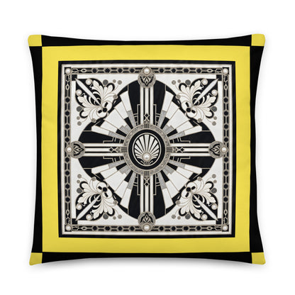 Sunburst Medallion Yellow Cushion Cover
