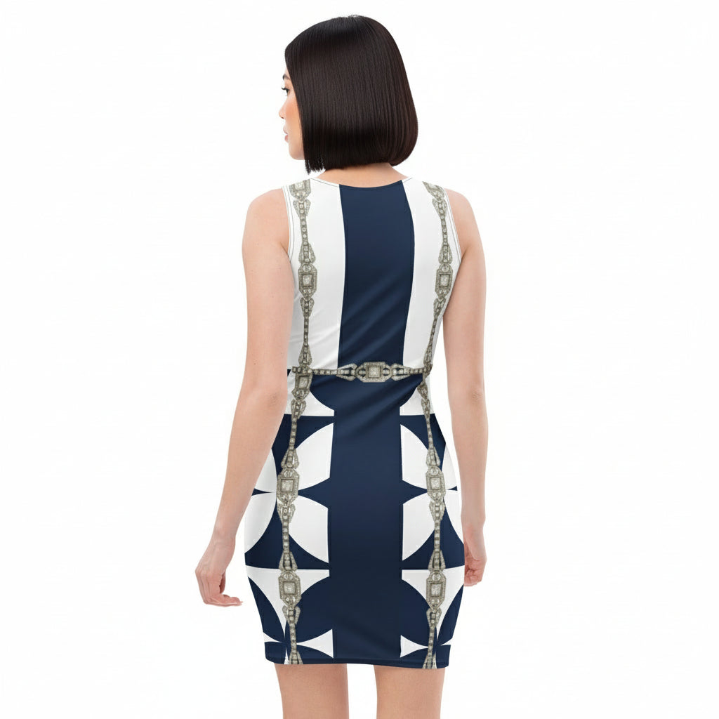 Vertical Rhinestone UPF50+ Bodycon Dress