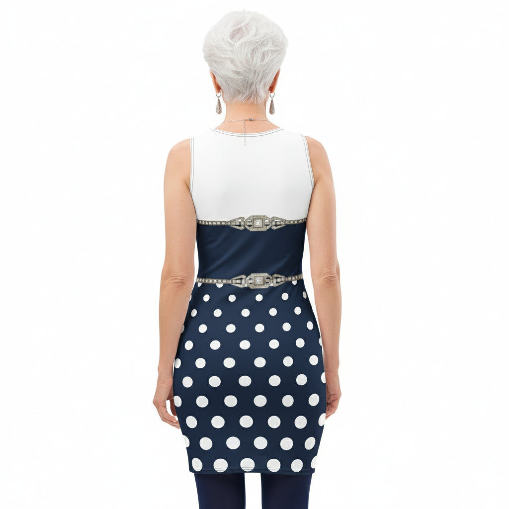 Geometric Rhinestone UPF50+ Bodycon Dress