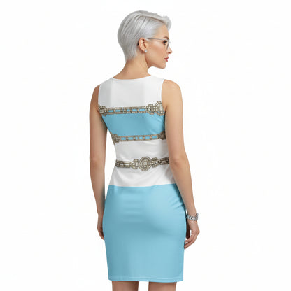 Silver Rhinestone UPF50+ Bodycon Dress