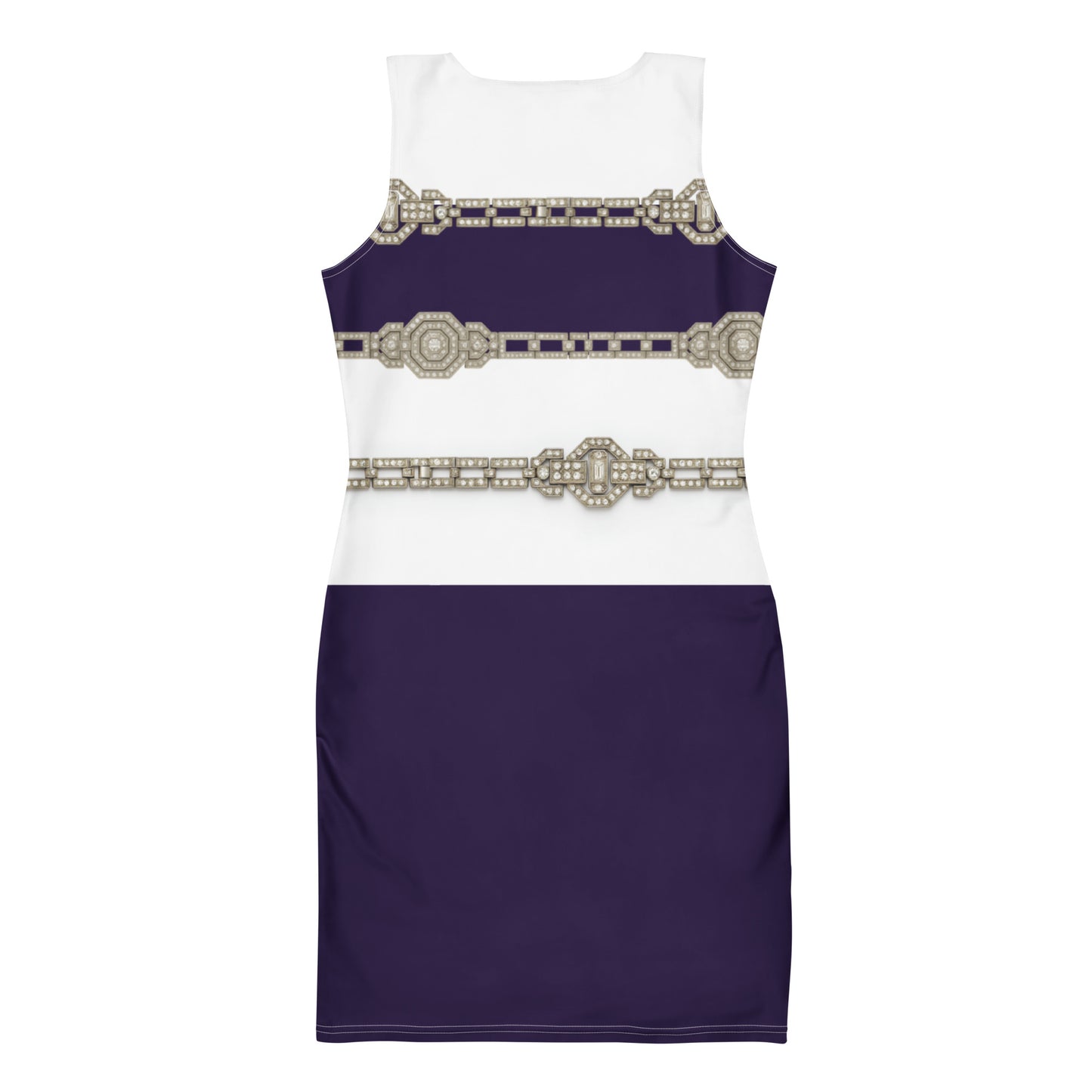 Silver Rhinestone UPF50+ Bodycon Dress