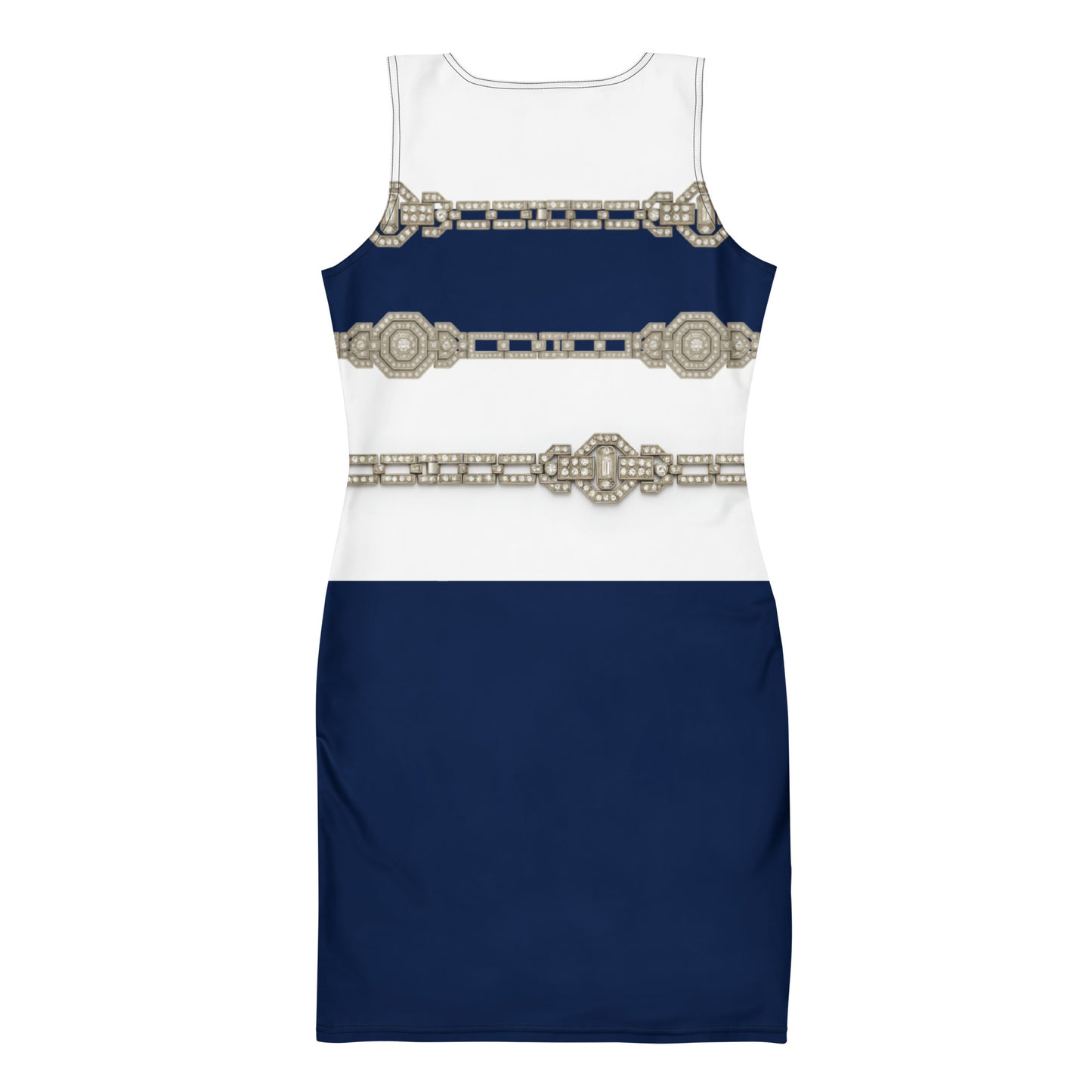 Silver Rhinestone UPF50+ Bodycon Dress