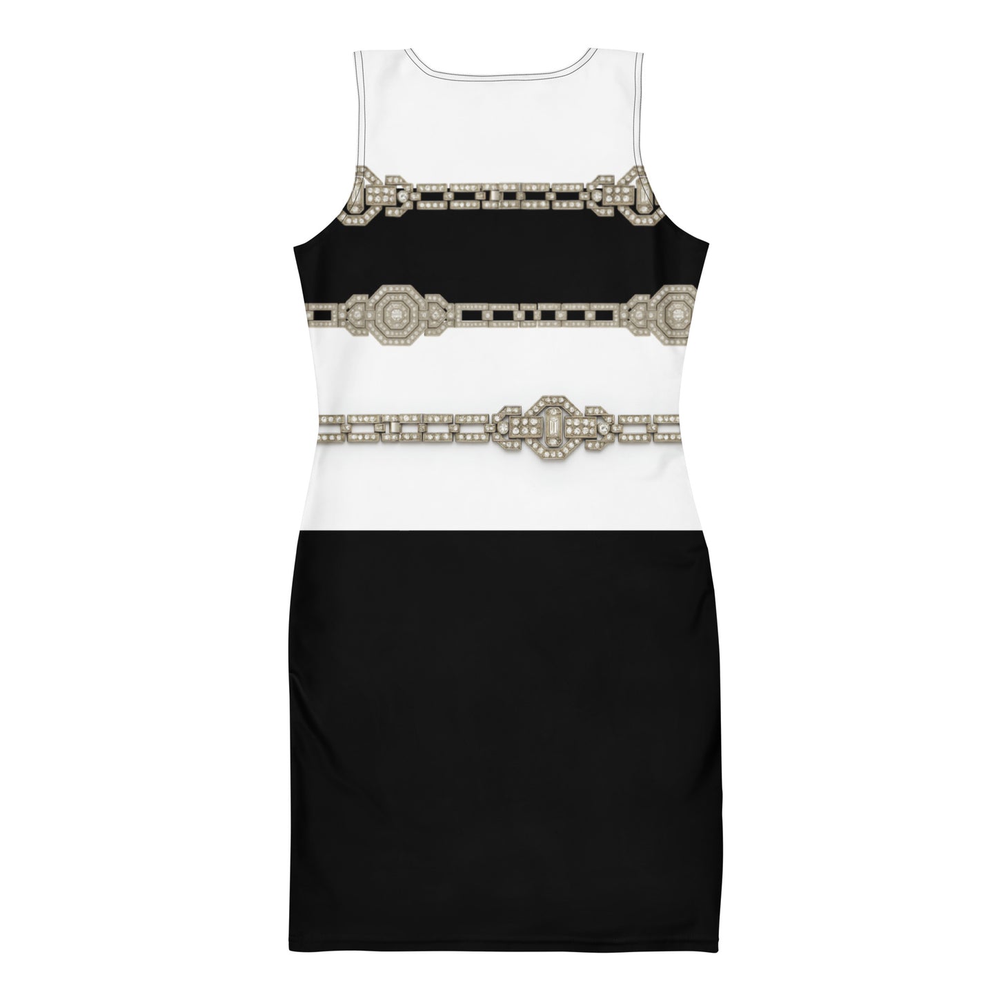 Silver Rhinestone UPF50+ Bodycon Dress