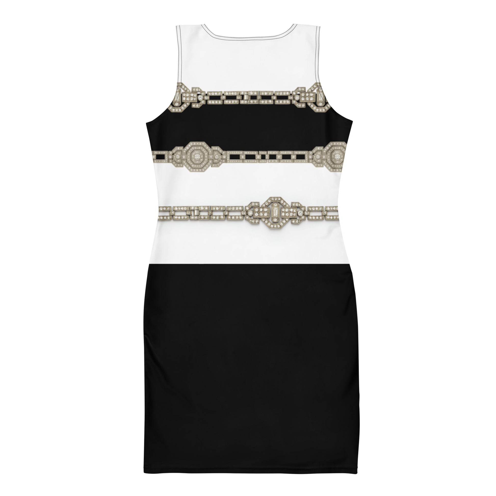 Silver Rhinestone UPF50+ Bodycon Dress