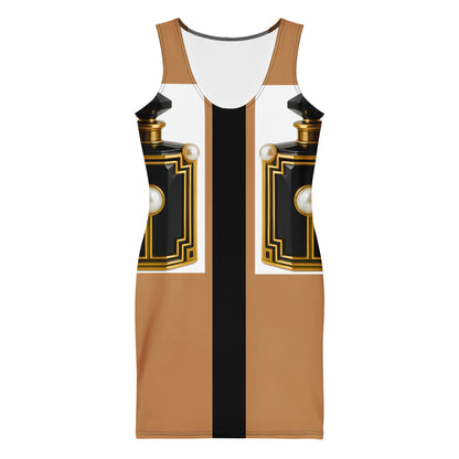 Pearl Perfume Bottle UPF 50+ Bodycon Dress Nude