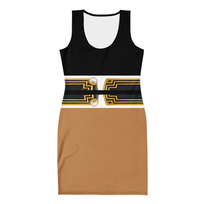 Pharaoh UPF 50+ Bodycon Dress-Black XS