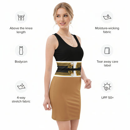 Pharaoh UPF 50+ Bodycon Dress-Black