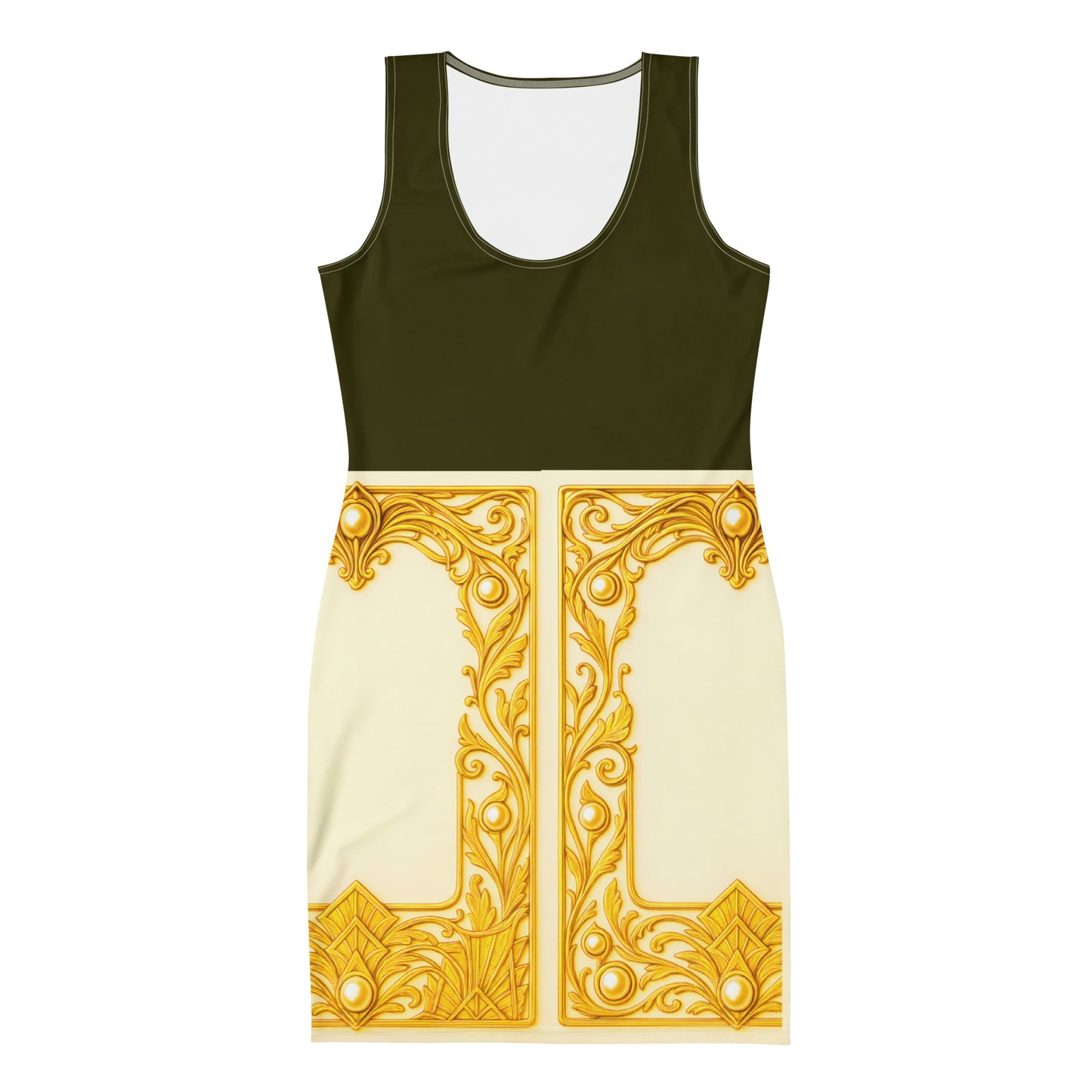 Baroque Wrap UPF50+ Bodycon Dress Vine