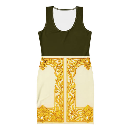 Baroque Wrap UPF50+ Bodycon Dress Vine