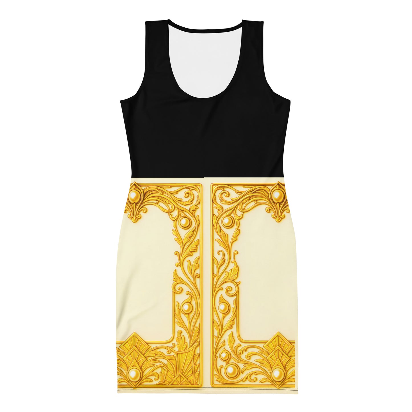 Baroque Wrap UPF50+ Bodycon Dress Black