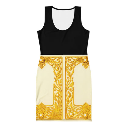 Baroque Wrap UPF50+ Bodycon Dress Black