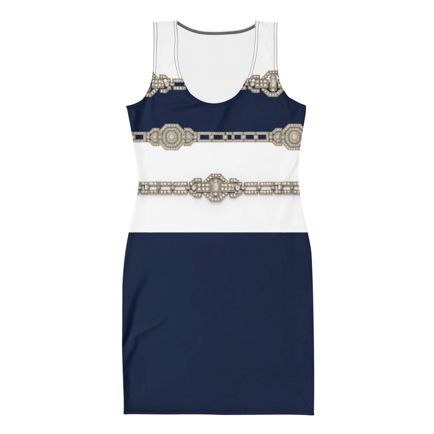 Silver Rhinestone UPF50+ Bodycon Dress