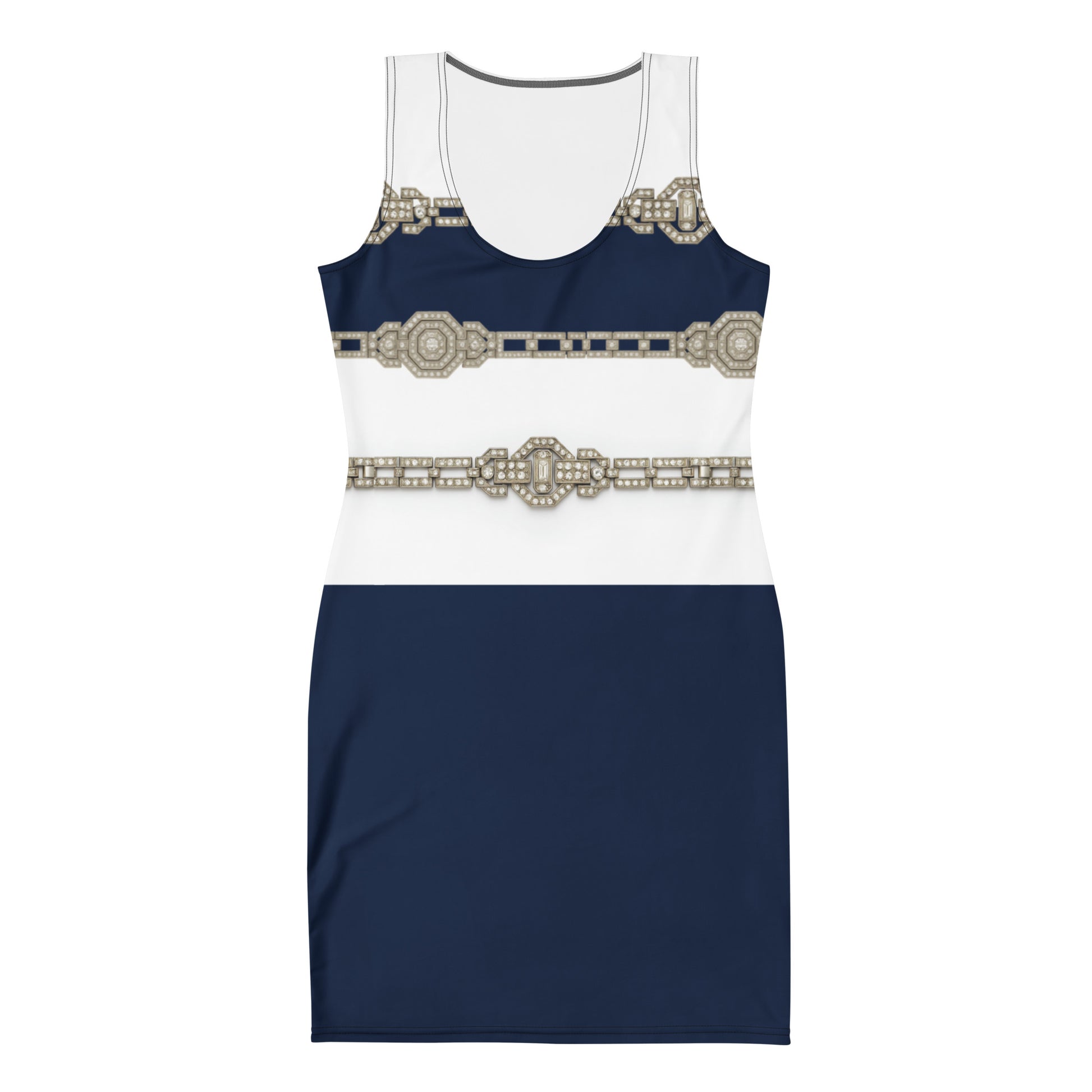 Silver Rhinestone UPF50+ Bodycon Dress