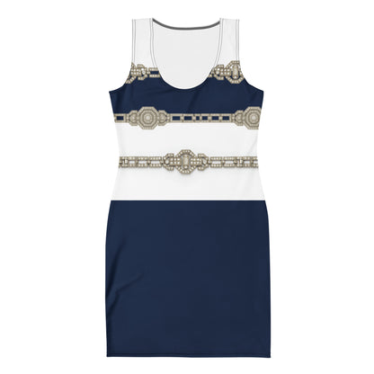 Silver Rhinestone UPF50+ Bodycon Dress