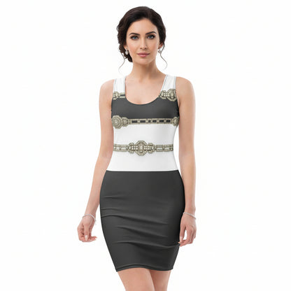 Silver Rhinestone UPF50+ Bodycon Dress
