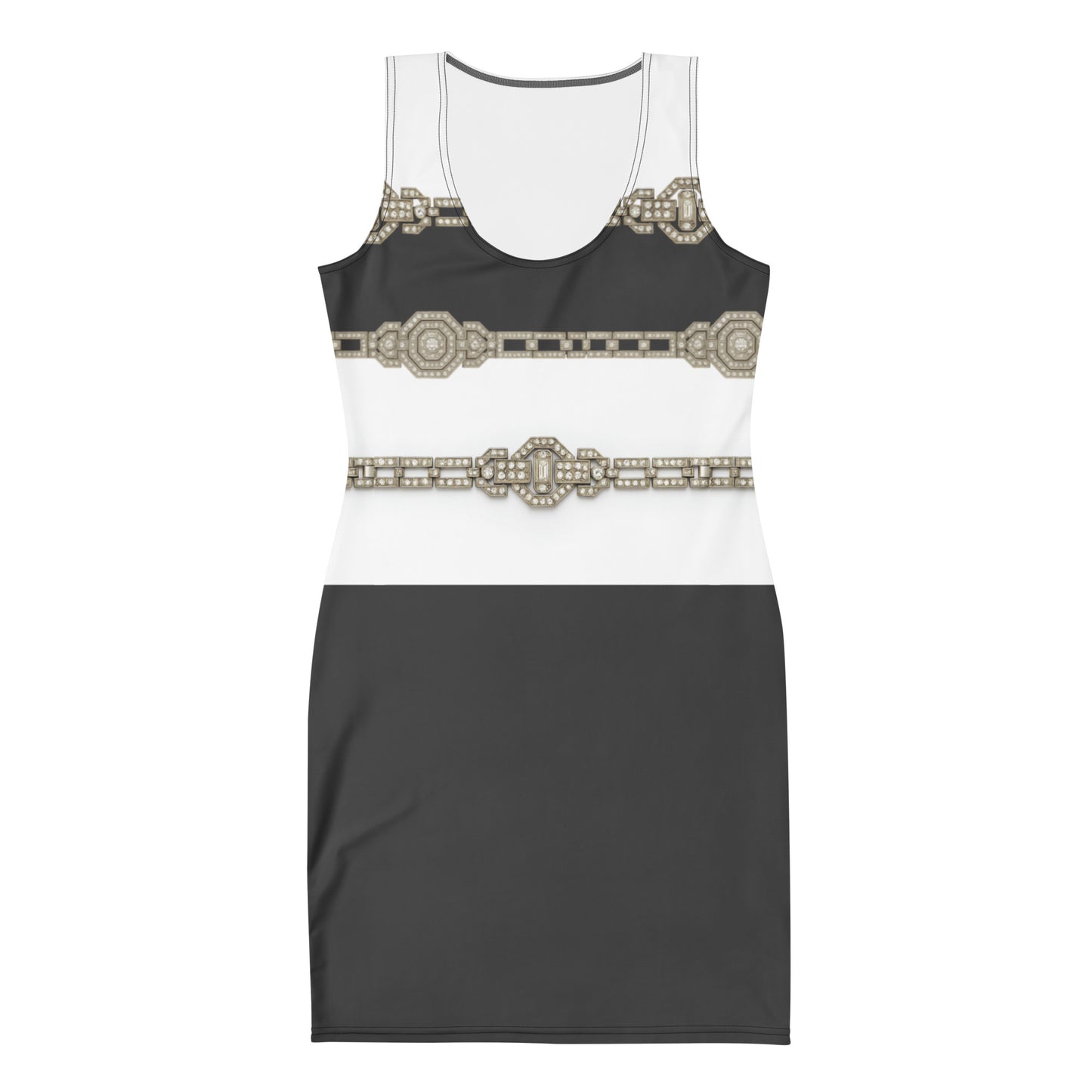 Silver Rhinestone UPF50+ Bodycon Dress