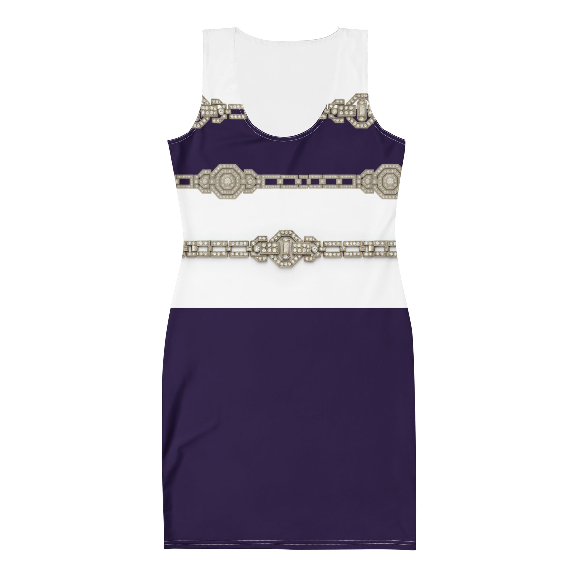 Silver Rhinestone UPF50+ Bodycon Dress