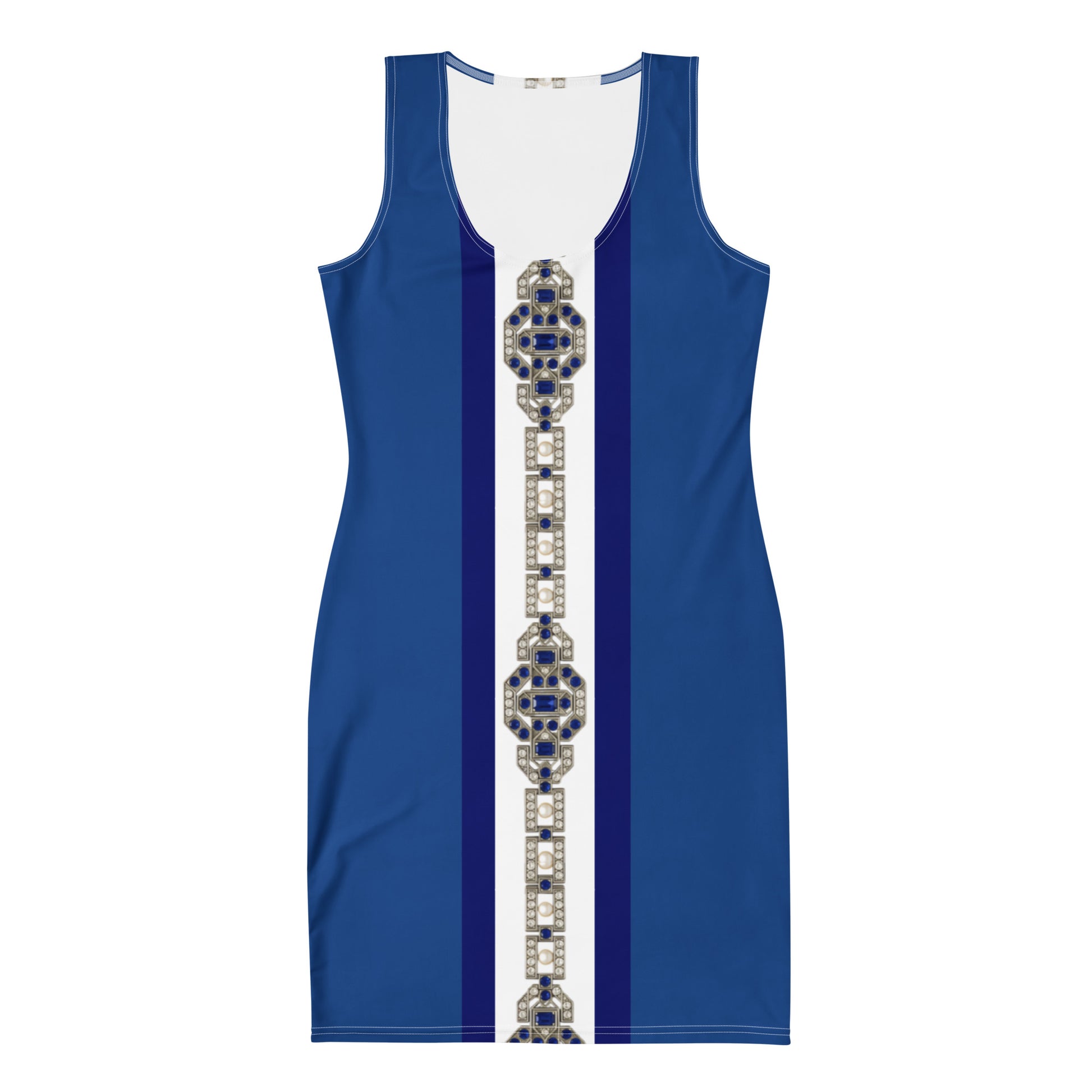 Sapphire Jewel Panel UPF50+ Bodycon Dress Blue