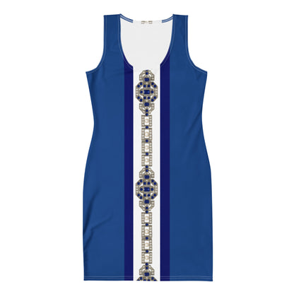 Sapphire Jewel Panel UPF50+ Bodycon Dress Blue