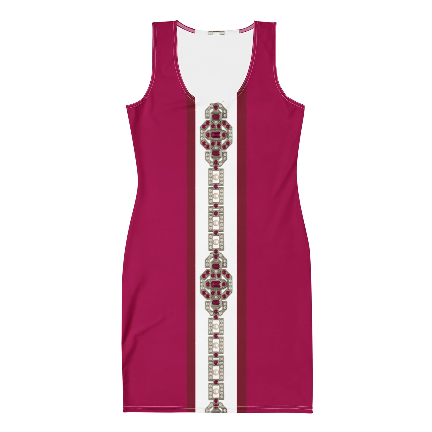 Ruby Jewel Panel UPF50+ Bodycon Dress Rasberry