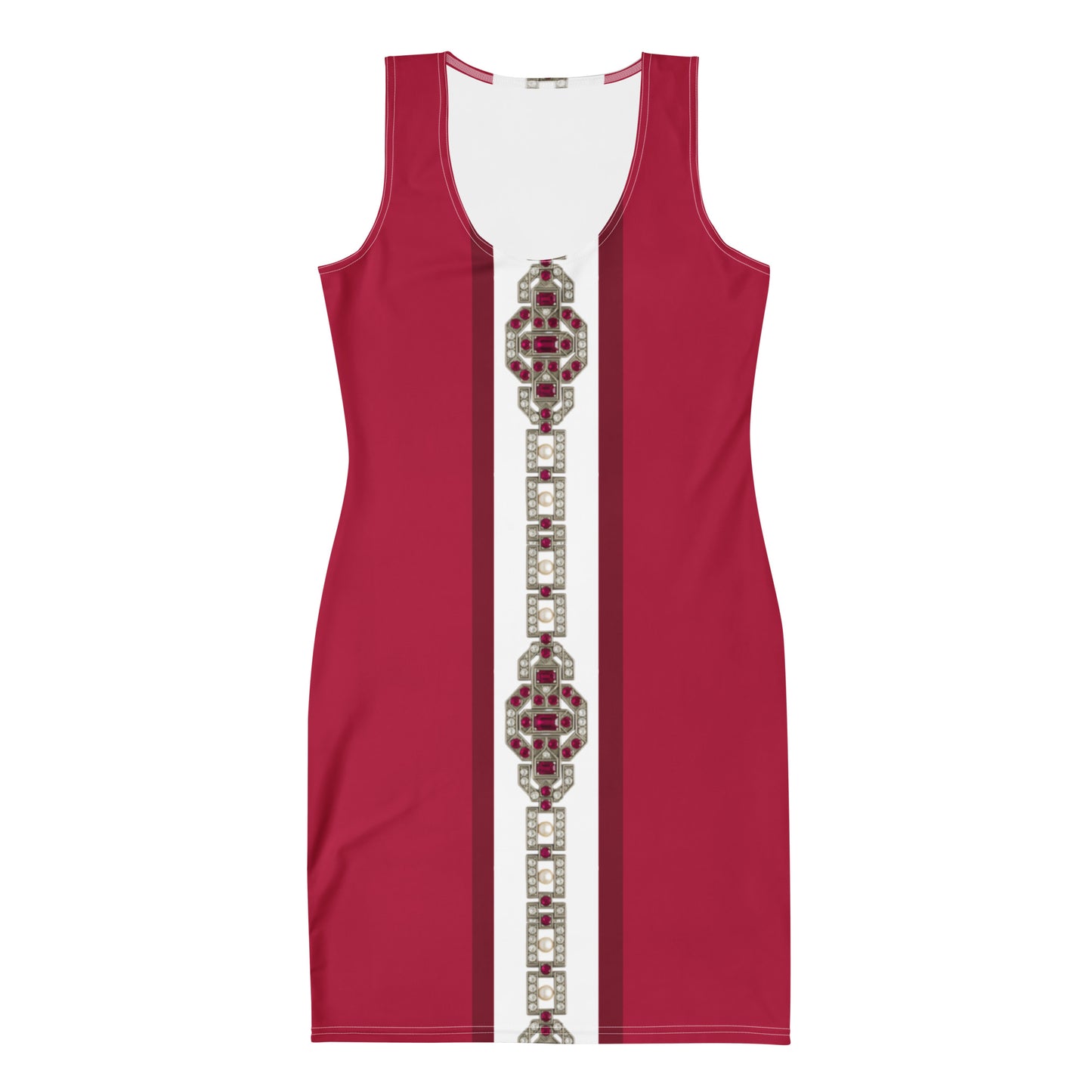 Ruby Jewel Panel UPF50+ Bodycon Dress Red