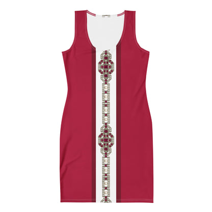 Ruby Jewel Panel UPF50+ Bodycon Dress Red
