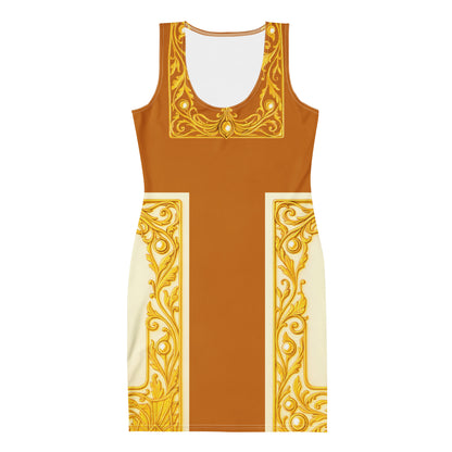Baroque Royal UPF50+ Bodycon Dress Tenne XS