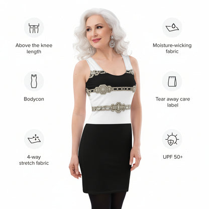 Silver Rhinestone UPF50+ Bodycon Dress