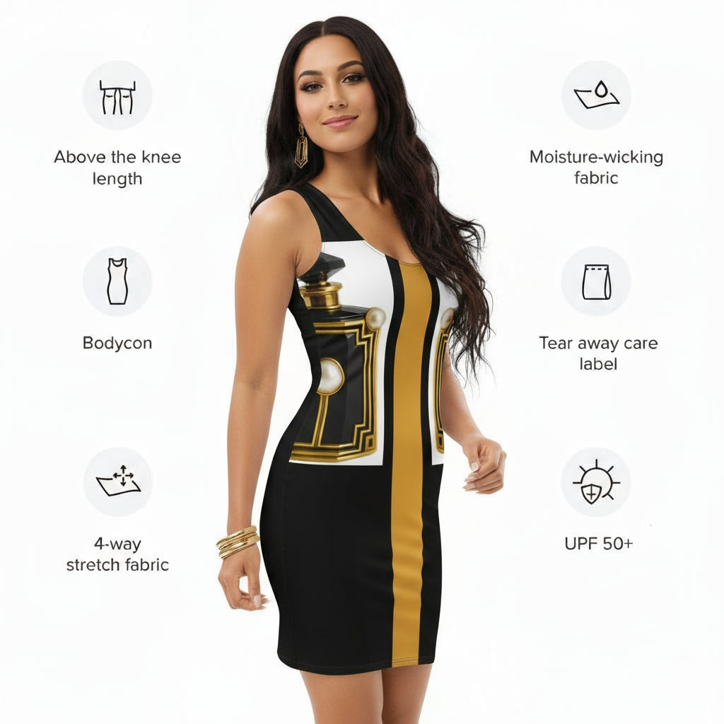 Pearl Perfume Bottle UPF 50+ Bodycon Dress