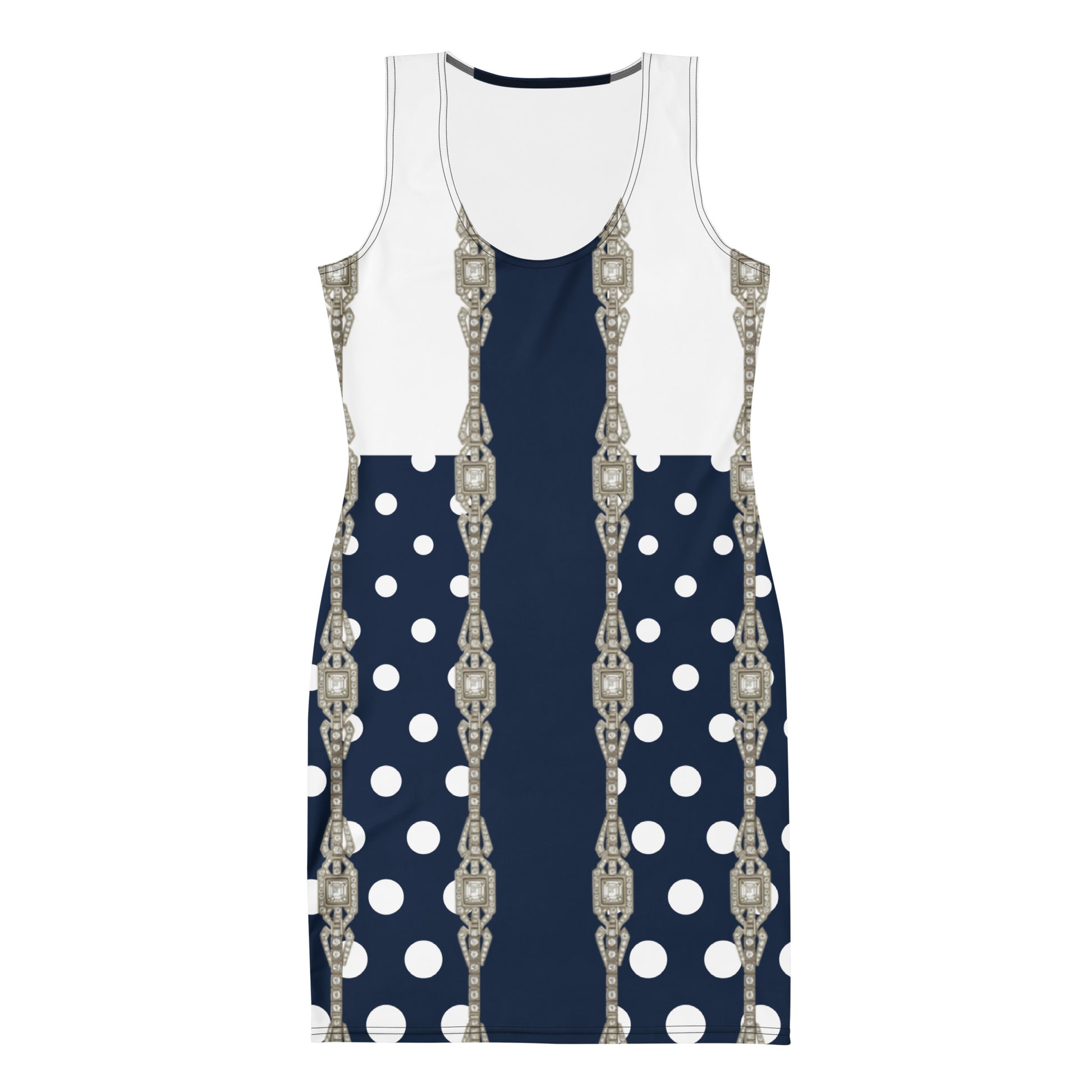 Vertical Rhinestone UPF50+ Bodycon Dress Polkadot