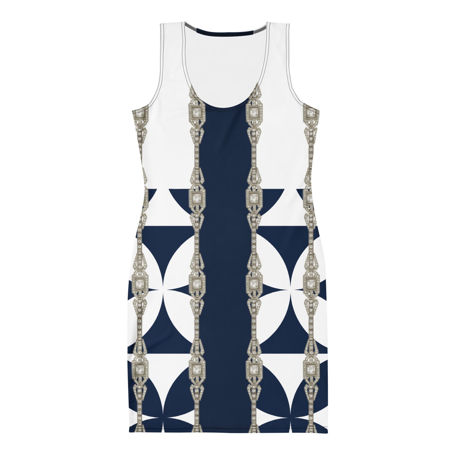 Vertical Rhinestone UPF50+ Bodycon Dress Midcentury