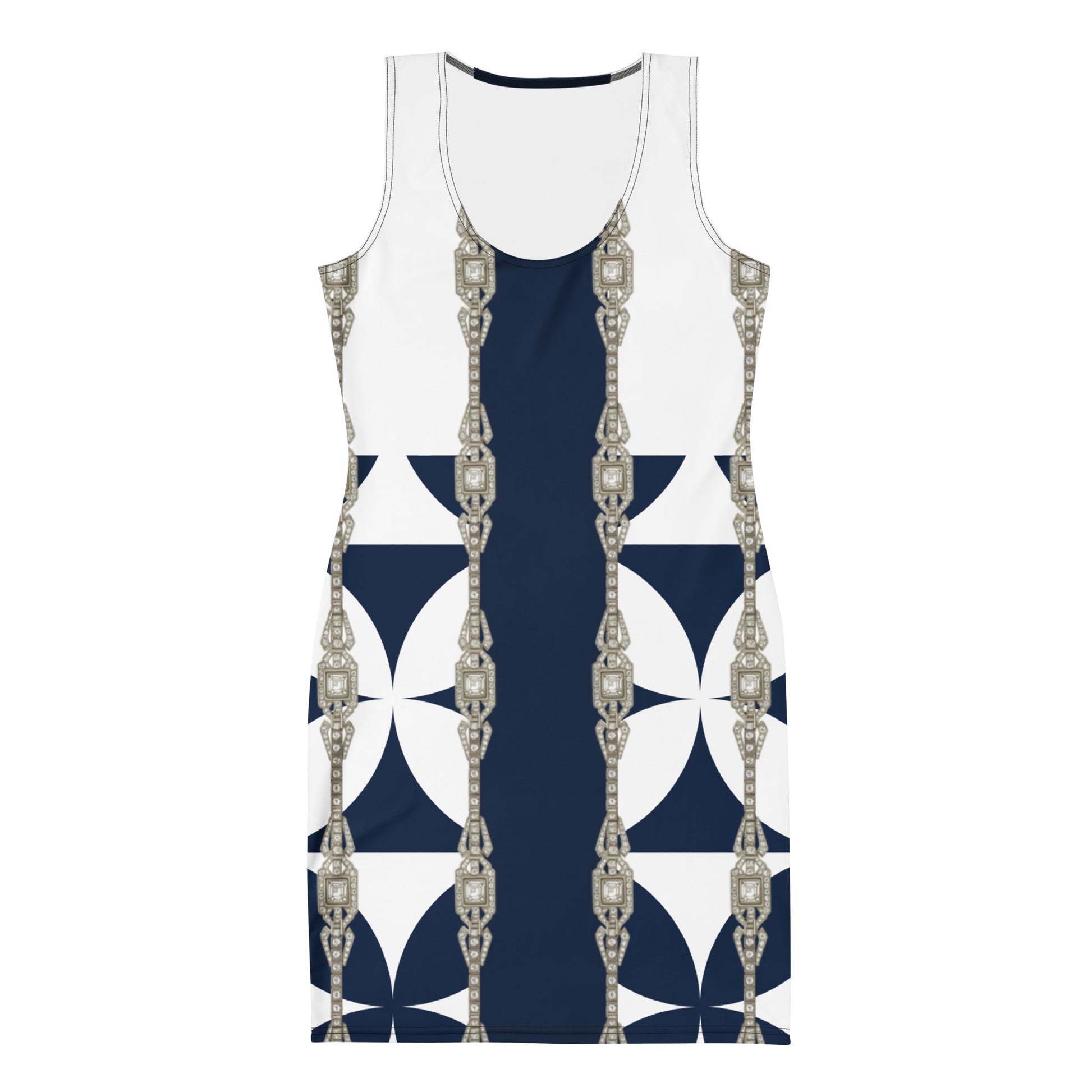 Vertical Rhinestone UPF50+ Bodycon Dress Midcentury