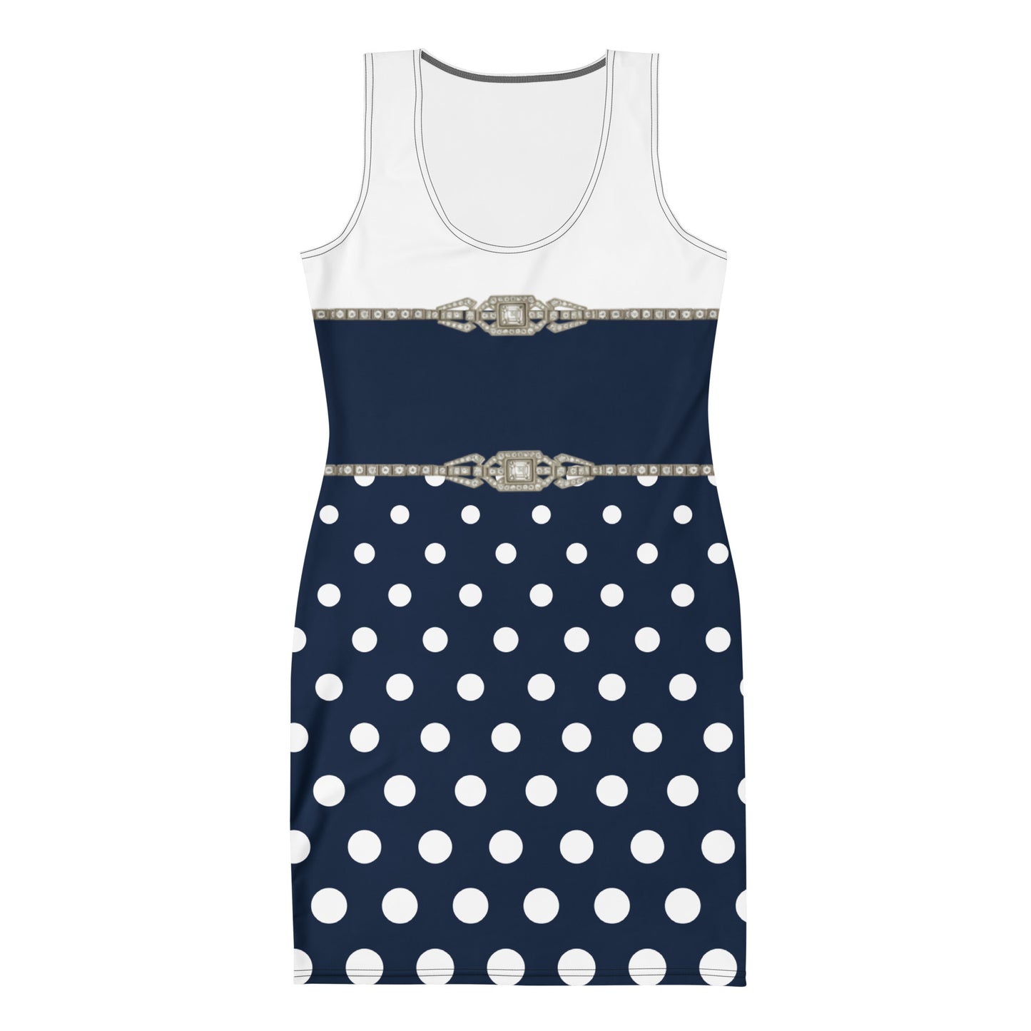 Geometric Rhinestone UPF50+ Bodycon Dress Polkadot