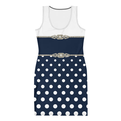 Geometric Rhinestone UPF50+ Bodycon Dress Polkadot