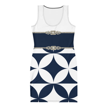 Geometric Rhinestone UPF50+ Bodycon Dress Midcentury