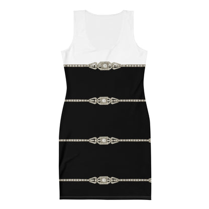 Duotone Rhinestone UPF 50+ Bodycon Dress Black