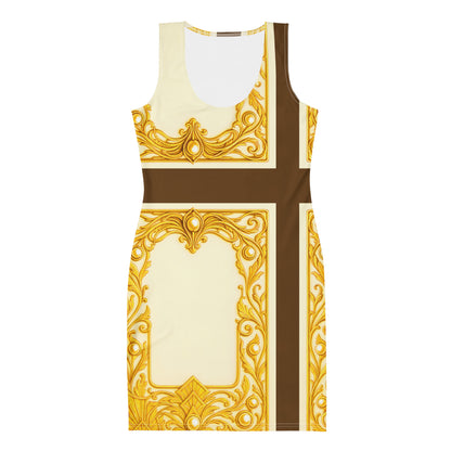 Baroque Panel UPF 50+ Bodycon Dress Bronze