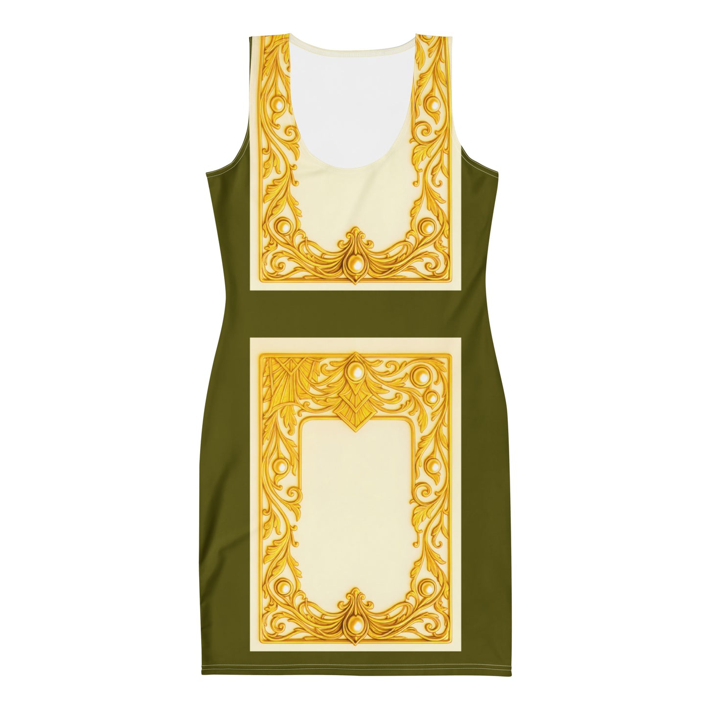 Baroque Frame UPF 50+ Bodycon Dress Olive