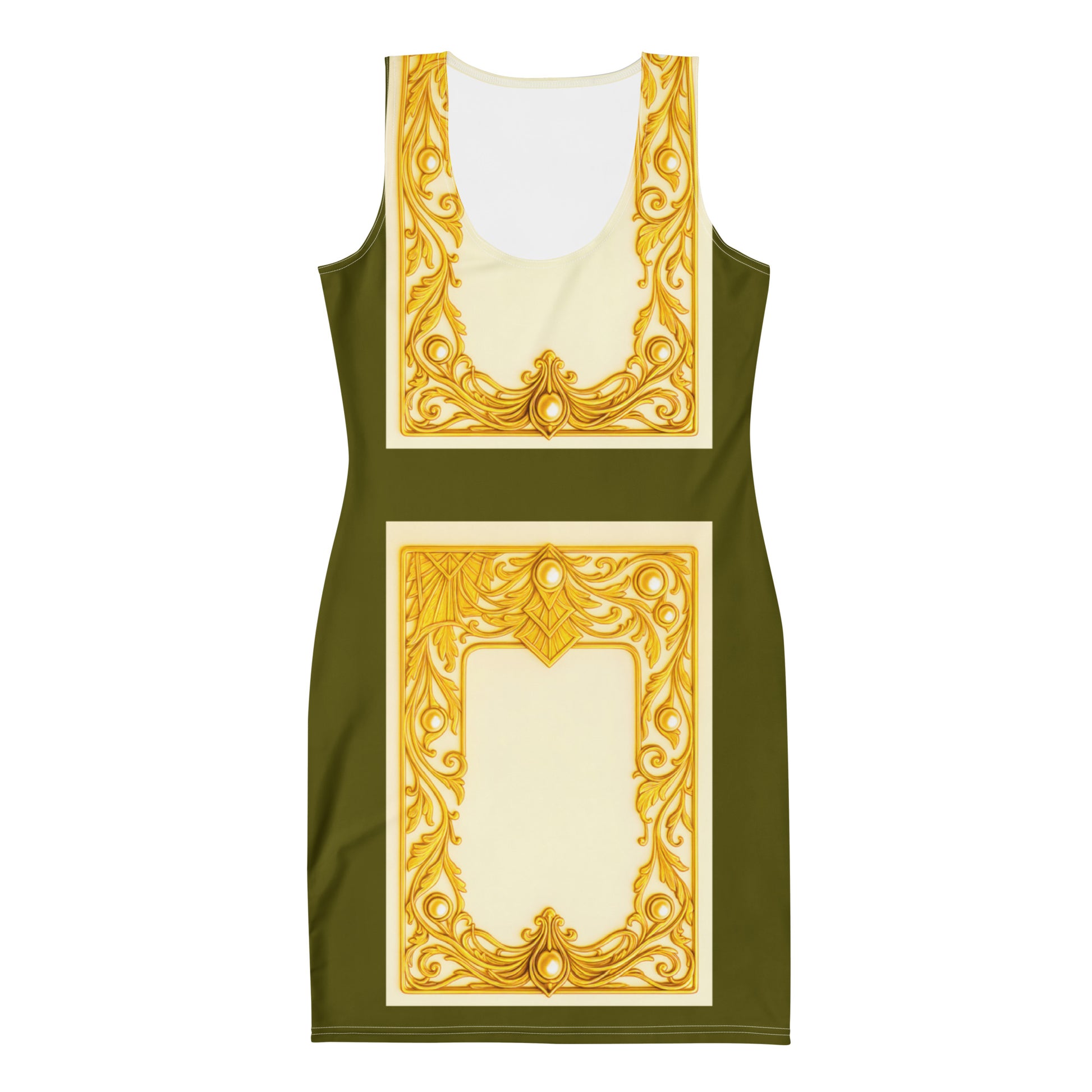 Baroque Frame UPF 50+ Bodycon Dress Olive