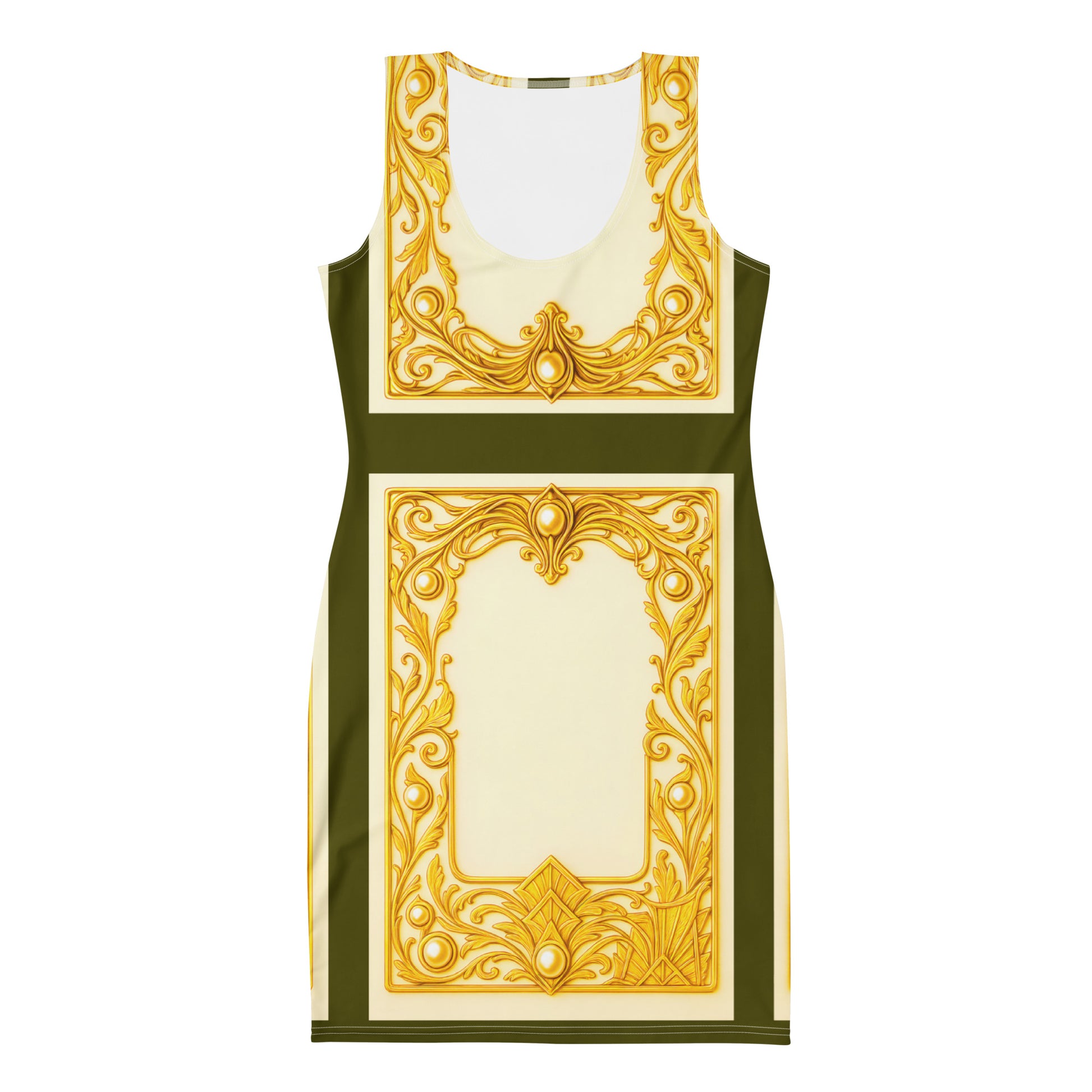 Baroque Crossback UPF 50+ Bodycon Dress Olive