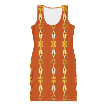 Gold Pitcher UPF 50+ Bodycon Dress Orange